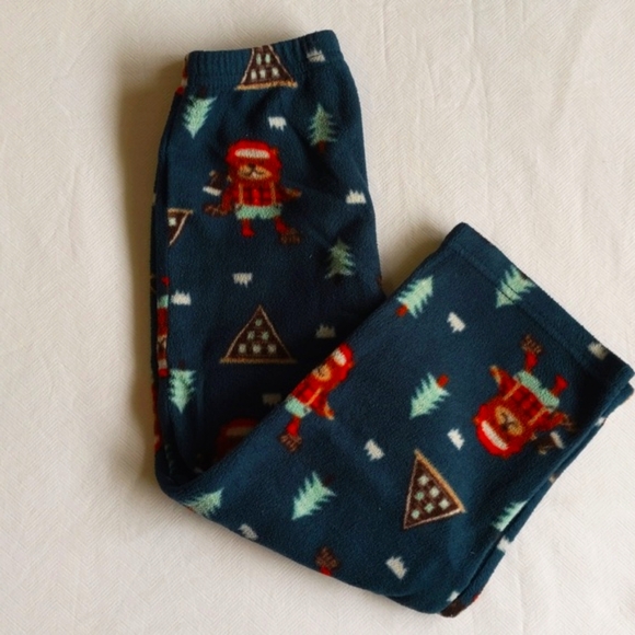 cat & jack winter bear fleece pants & cotton top pajama set 3T toddler boys - Picture 3 of 10